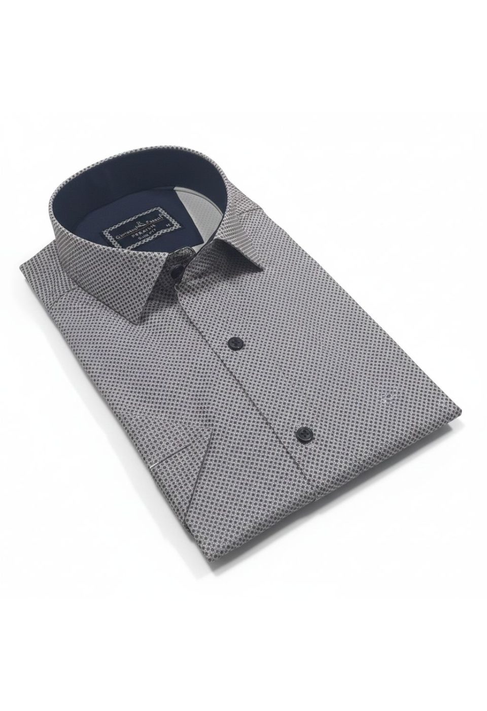 Slim Fit Kısa Kol Desenli Saten Erkek Gömlek 3GMK312787006 - Giovanni Fratelli