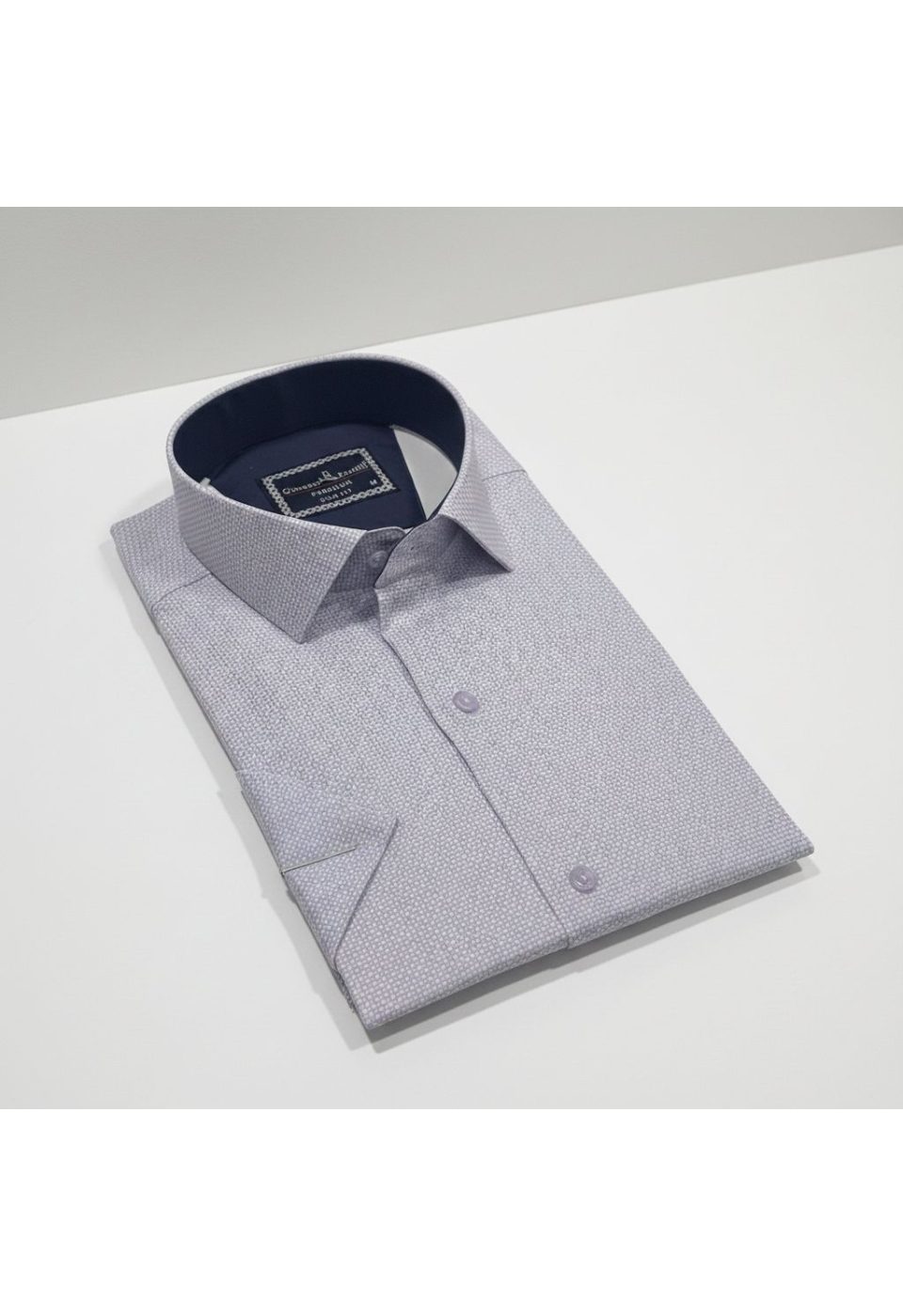 2788 CR K SATIN 002 Slim Fit Kısa Kol Desenli Saten Erkek Gömlek 3GMK312788002 - Giovanni Fratelli