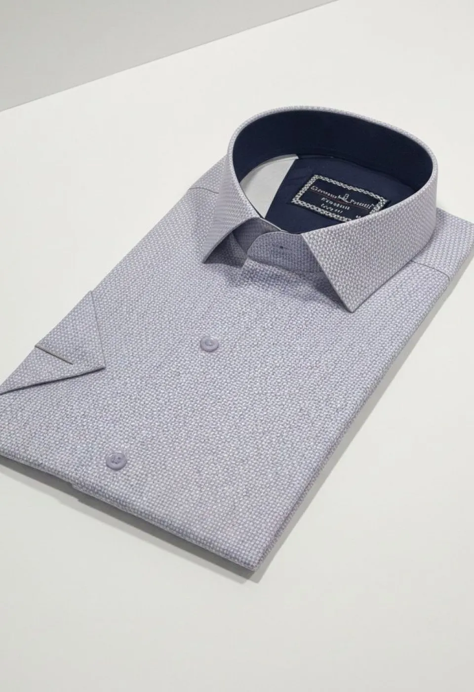 Slim Fit Kısa Kol Desenli Saten Erkek Gömlek 3GMK312788002 - Giovanni Fratelli