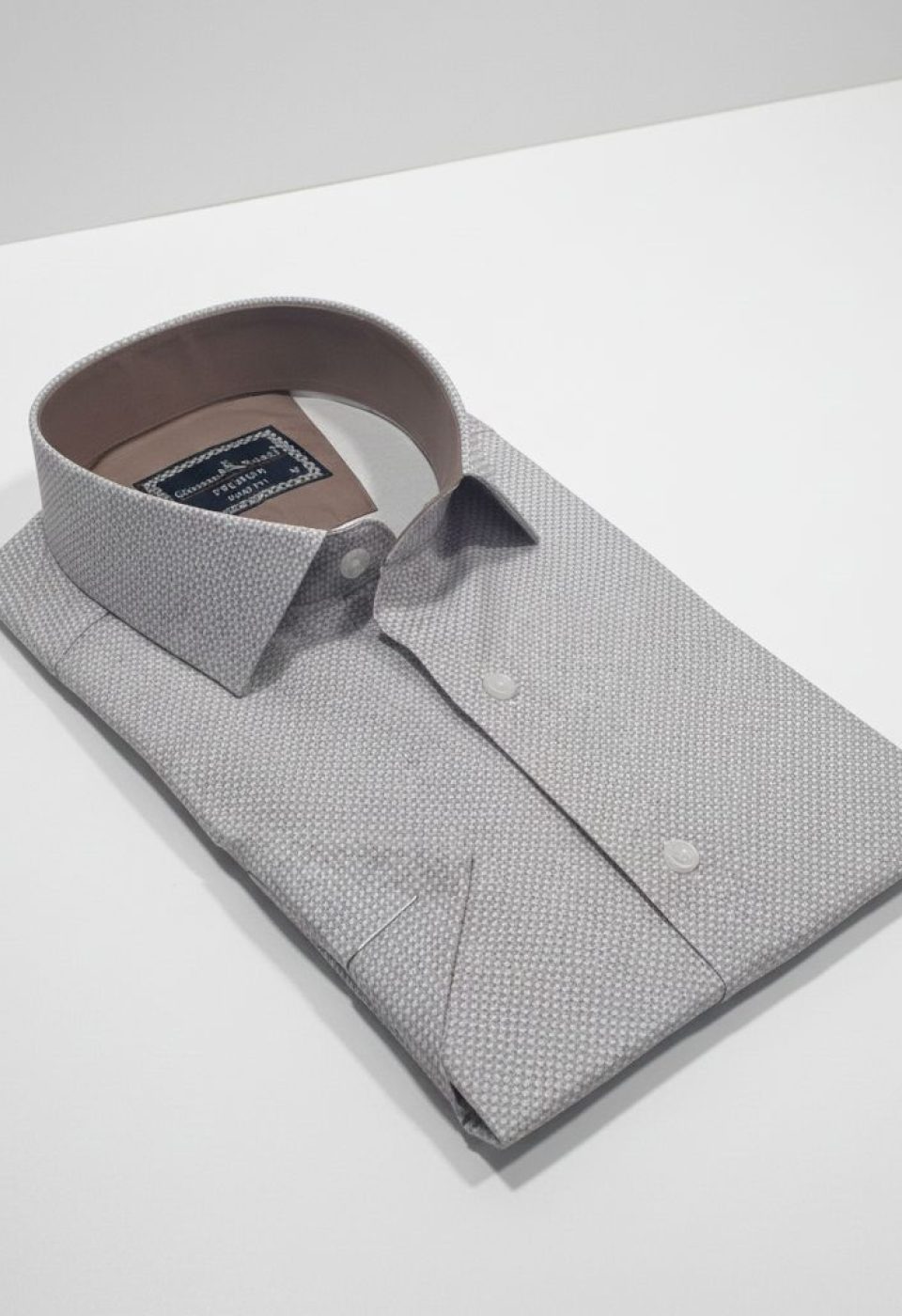 2788 CR K SATIN 003 Slim Fit Kısa Kol Desenli Saten Erkek Gömlek 3GMK312788003 - Giovanni Fratelli