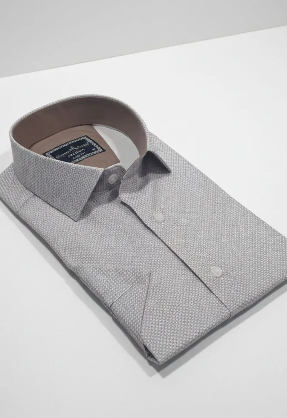 Slim Fit Kısa Kol Desenli Saten Erkek Gömlek 3GMK312788003 - Giovanni Fratelli