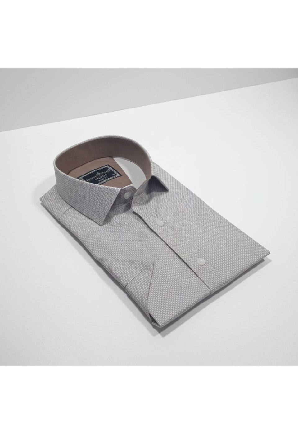2788 CR K SATIN 003 Slim Fit Kısa Kol Desenli Saten Erkek Gömlek 3GMK312788003 - Giovanni Fratelli