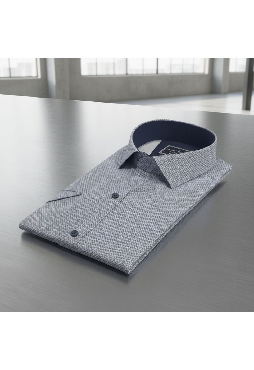 Slim Fit Kısa Kol Desenli Saten Erkek Gömlek 3GMK312788005 - Giovanni Fratelli