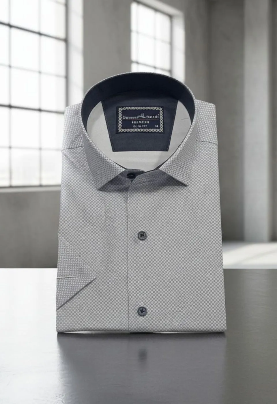 Slim Fit Kısa Kol Desenli Saten Erkek Gömlek 3GMK312788006 - Giovanni Fratelli