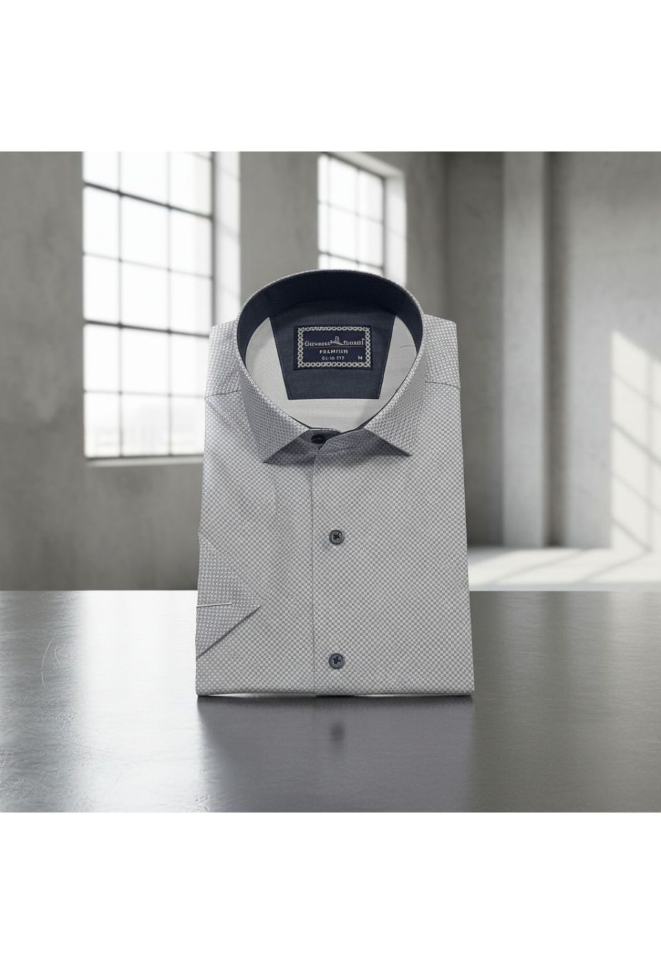 2788 CR K SATIN 006 Slim Fit Kısa Kol Desenli Saten Erkek Gömlek 3GMK312788006 - Giovanni Fratelli