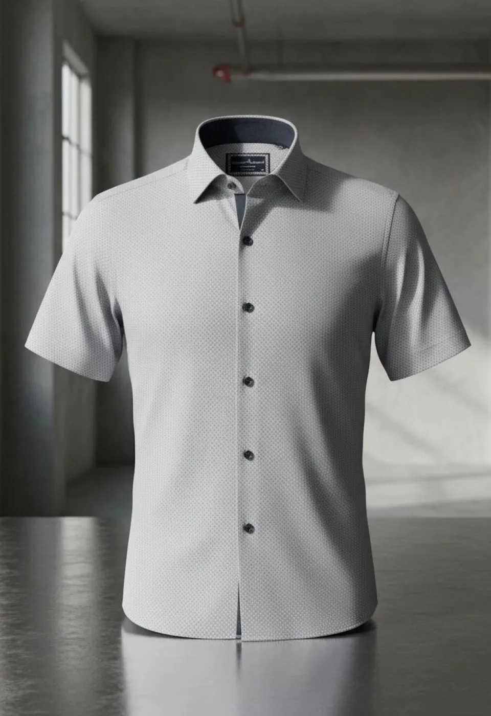 Slim Fit Kısa Kol Desenli Saten Erkek Gömlek 3GMK312788006 - Giovanni Fratelli