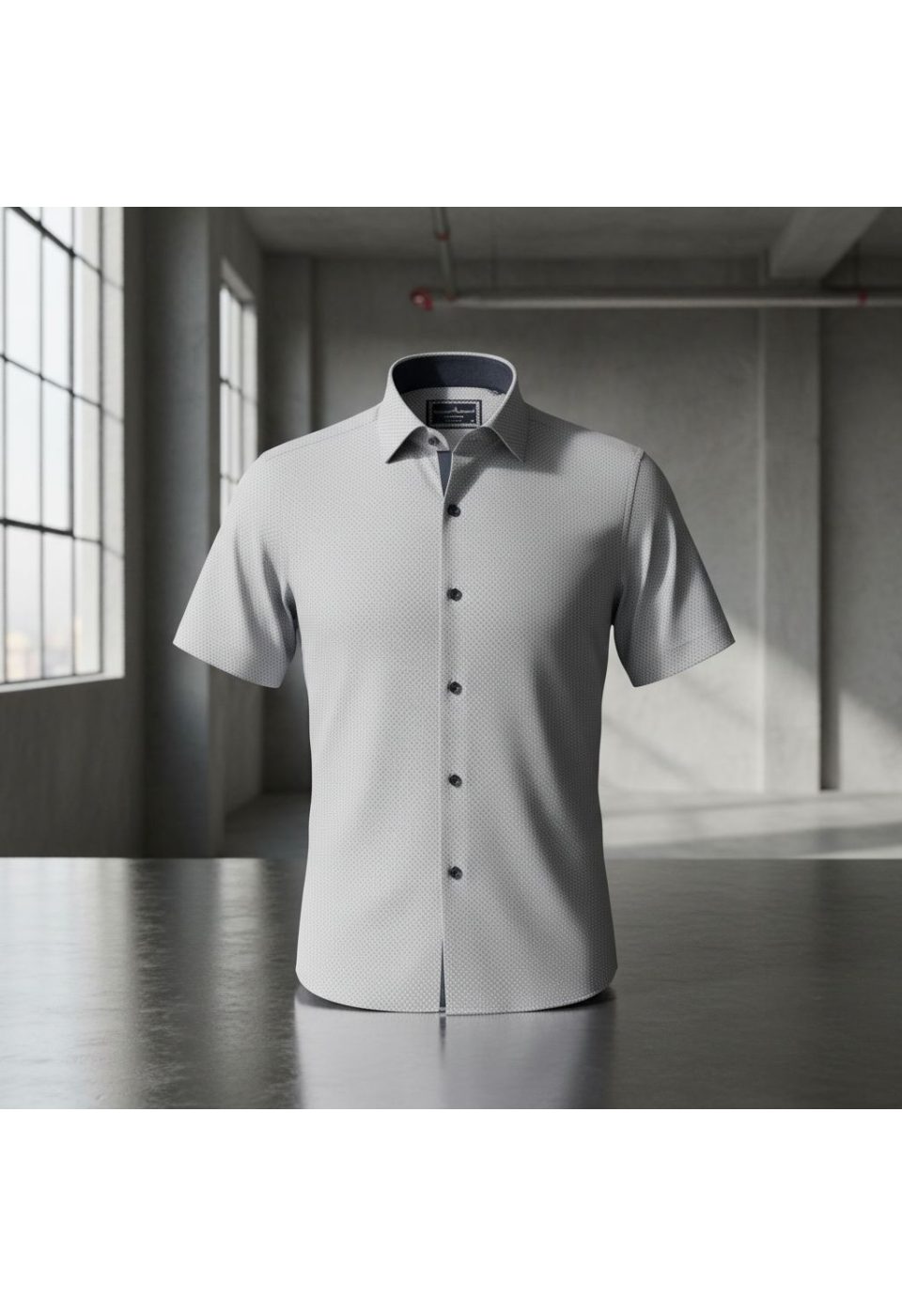 2788 CR K SATIN 006 Slim Fit Kısa Kol Desenli Saten Erkek Gömlek 3GMK312788006 - Giovanni Fratelli