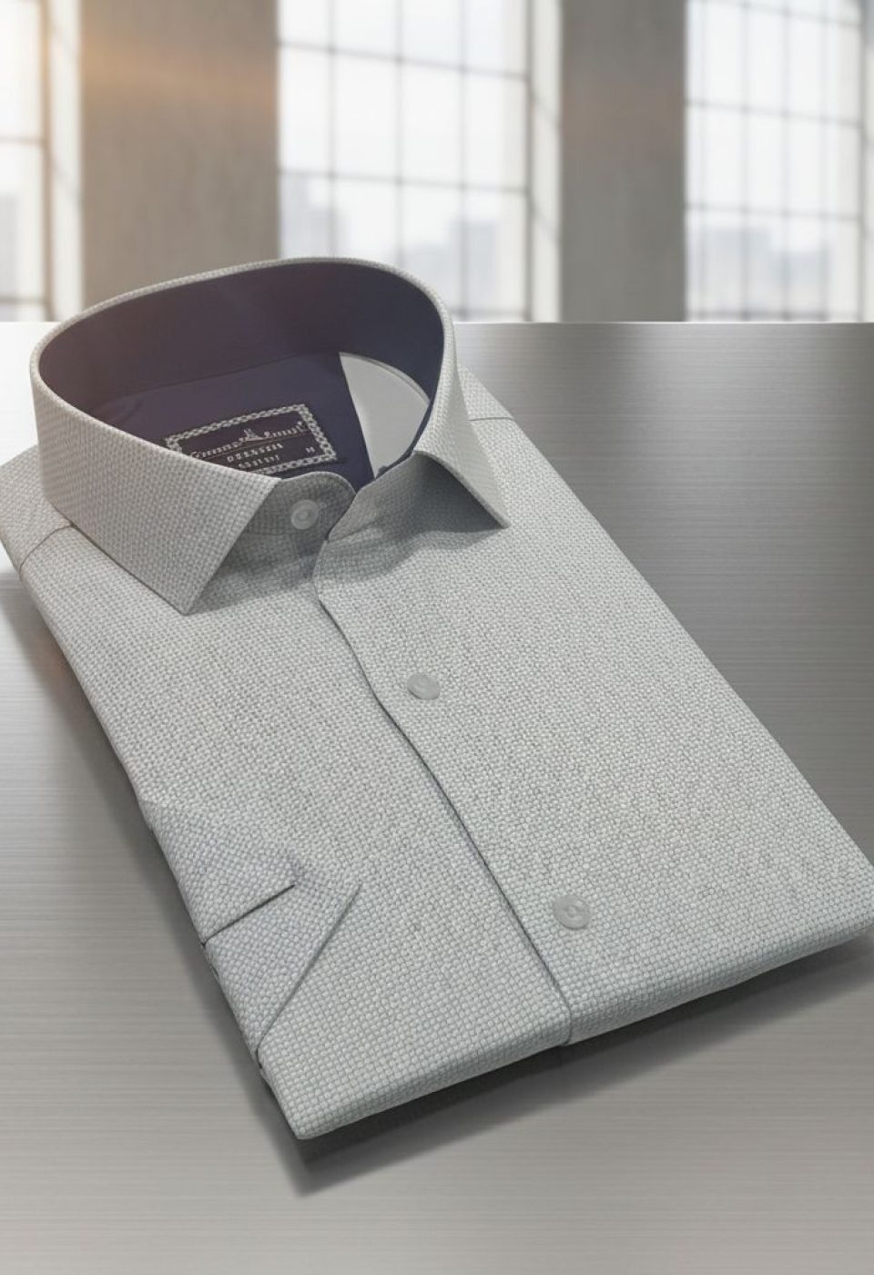 2788 CR K SATIN 008 Slim Fit Kısa Kol Desenli Saten Erkek Gömlek 3GMK312788008 - Giovanni Fratelli