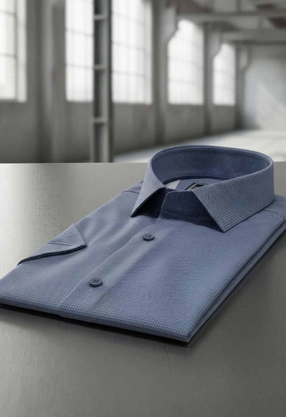 Slim Fit Kısa Kol Desenli Saten Erkek Gömlek 3GMK312789001