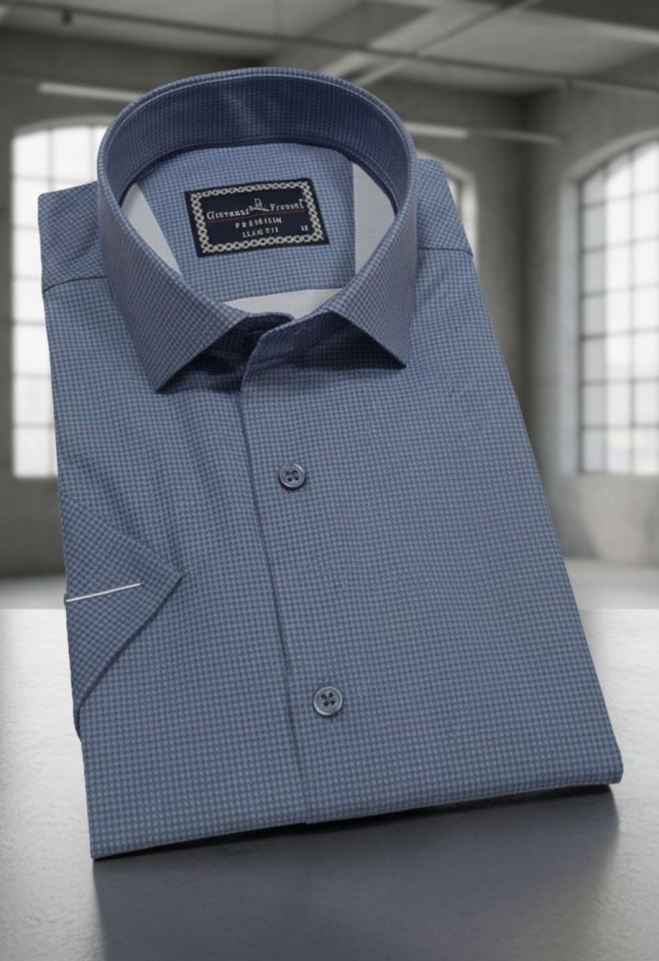 2789 CR K SATIN 001 Slim Fit Kısa Kol Desenli Saten Erkek Gömlek 3GMK312789001 - Giovanni Fratelli