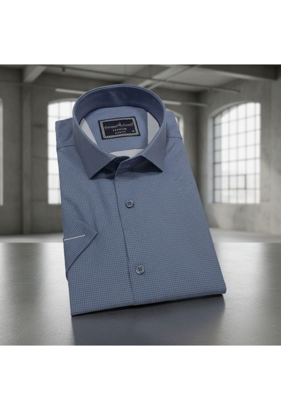 2789 CR K SATIN 001 Slim Fit Kısa Kol Desenli Saten Erkek Gömlek 3GMK312789001 - Giovanni Fratelli