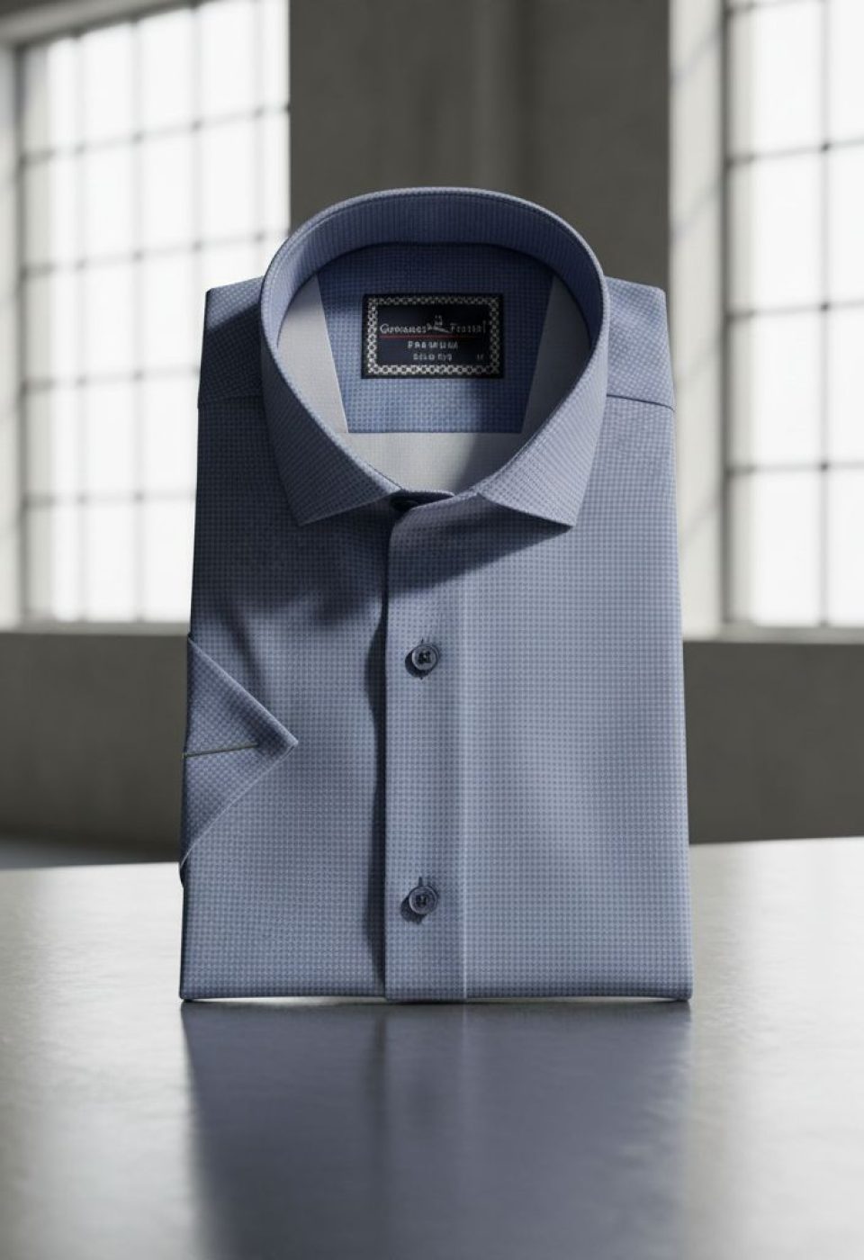 2789 CR K SATIN 001 Slim Fit Kısa Kol Desenli Saten Erkek Gömlek 3GMK312789001 - Giovanni Fratelli