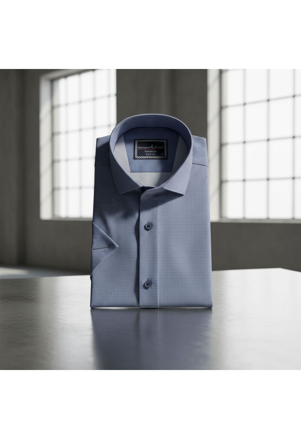 2789 CR K SATIN 001 Slim Fit Kısa Kol Desenli Saten Erkek Gömlek 3GMK312789001 - Giovanni Fratelli