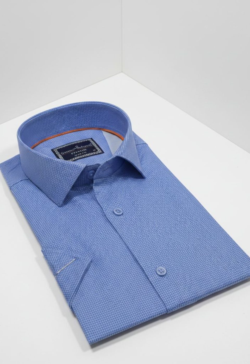 2789 CR K SATIN 003 Slim Fit Kısa Kol Desenli Saten Erkek Gömlek 3GMK312789003 - Giovanni Fratelli