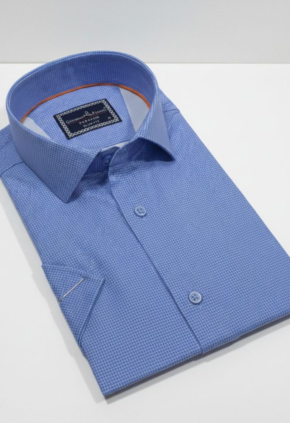 2789 CR K SATIN 003 Slim Fit Kısa Kol Desenli Saten Erkek Gömlek 3GMK312789003 - Giovanni Fratelli