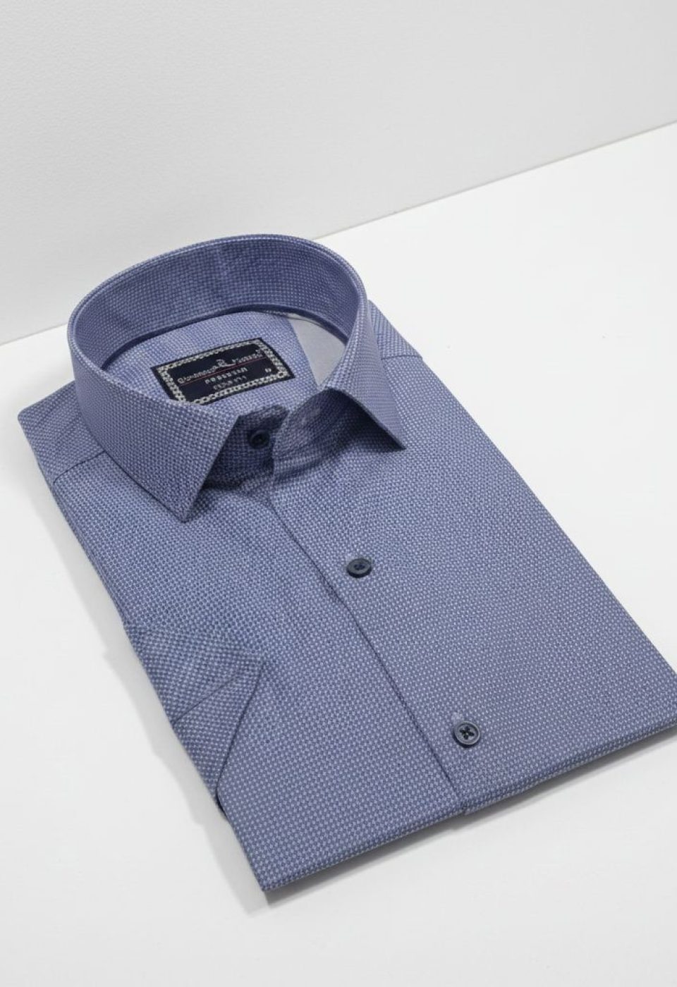 2789 CR K SATIN 004 Slim Fit Kısa Kol Desenli Saten Erkek Gömlek 3GMK312789004 - Giovanni Fratelli