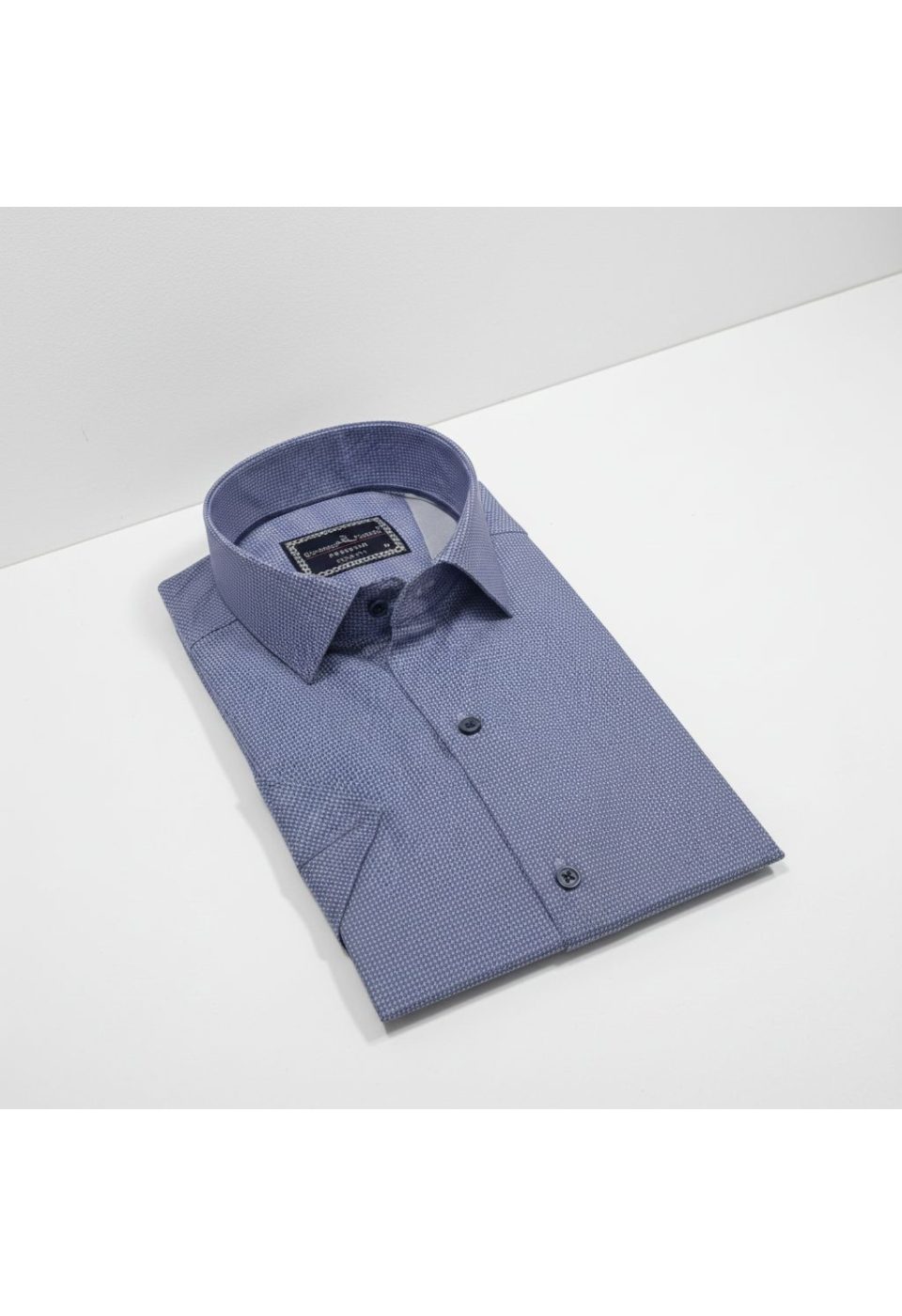 2789 CR K SATIN 004 Slim Fit Kısa Kol Desenli Saten Erkek Gömlek 3GMK312789004 - Giovanni Fratelli