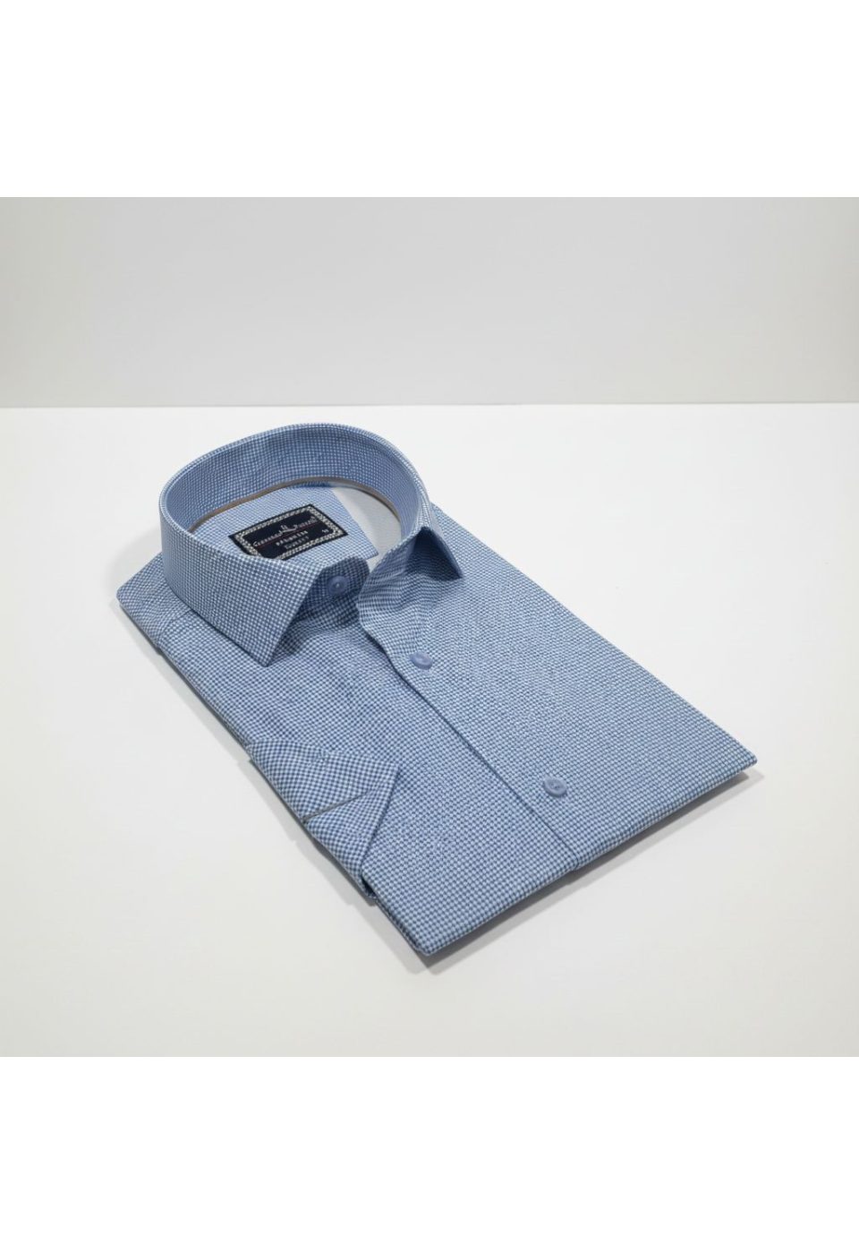 2789 CR K SATIN 005 Slim Fit Kısa Kol Desenli Saten Erkek Gömlek 3GMK312789005 - Giovanni Fratelli