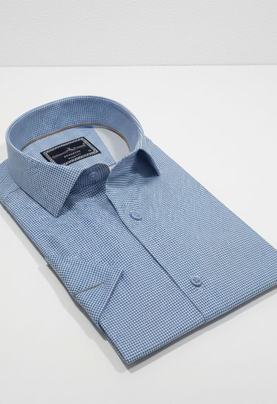 2789 CR K SATIN 005 Slim Fit Kısa Kol Desenli Saten Erkek Gömlek 3GMK312789005 - Giovanni Fratelli
