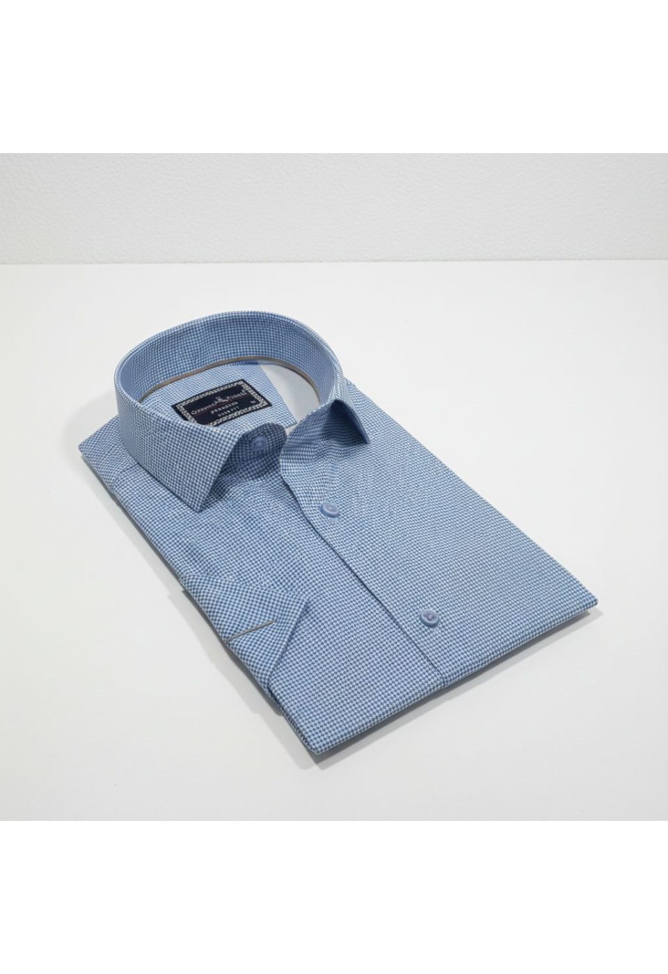 2789 CR K SATIN 005 Slim Fit Kısa Kol Desenli Saten Erkek Gömlek 3GMK312789005 - Giovanni Fratelli