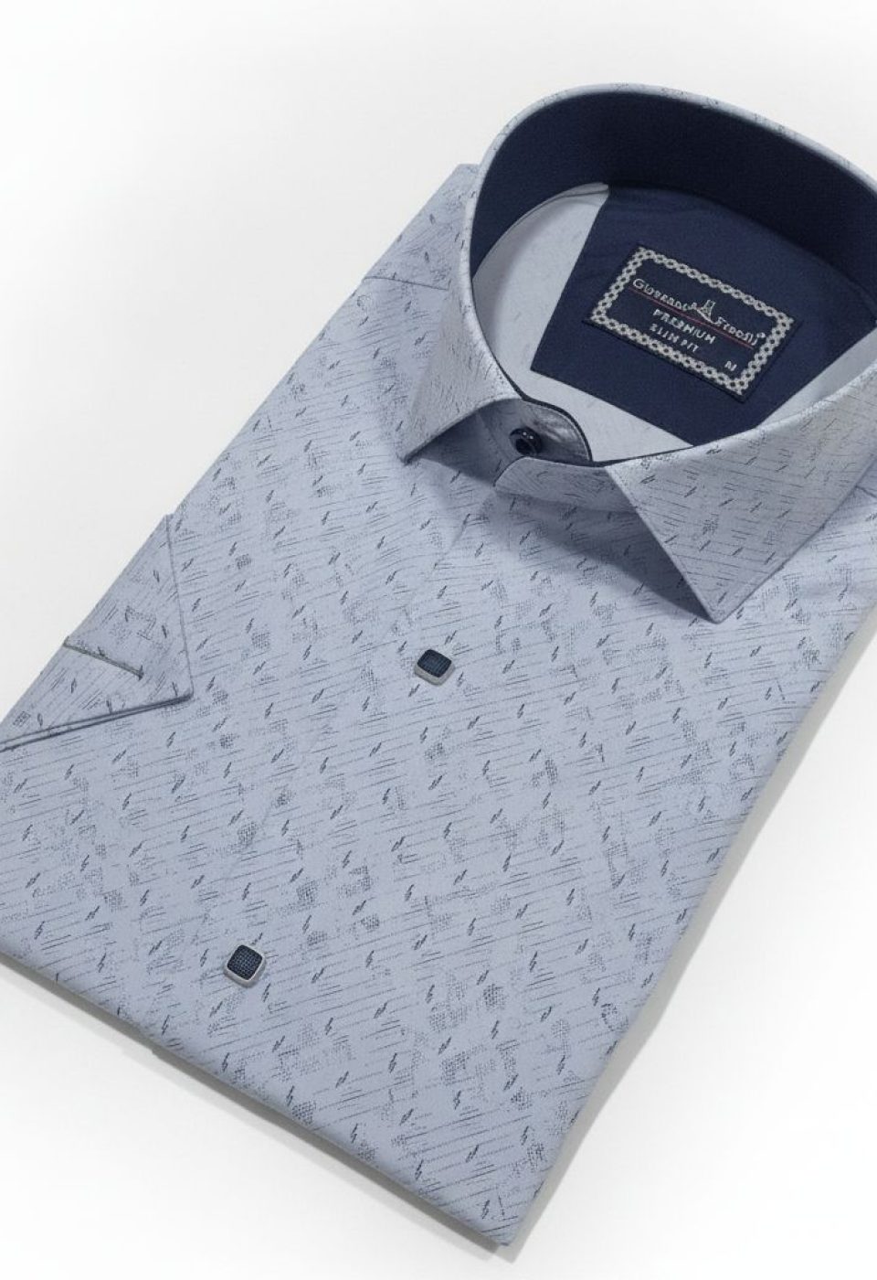2791 CR K 002 Slim Fit Kısa Kol Desenli Erkek Gömlek 3GMK312791002 - Giovanni Fratelli