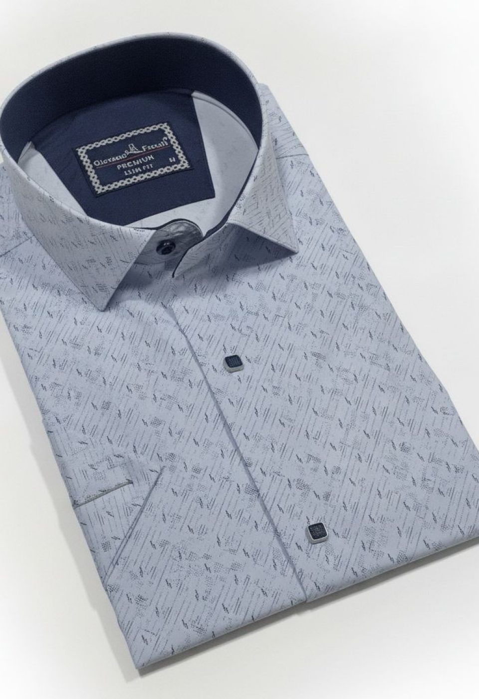 2791 CR K 002 Slim Fit Kısa Kol Desenli Erkek Gömlek 3GMK312791002 - Giovanni Fratelli