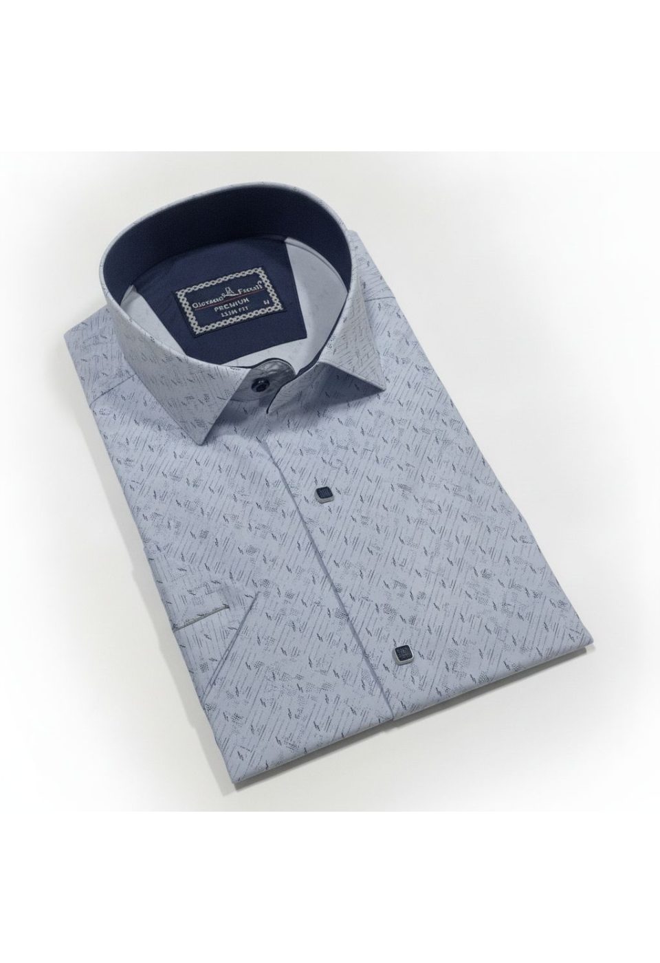 2791 CR K 002 Slim Fit Kısa Kol Desenli Erkek Gömlek 3GMK312791002 - Giovanni Fratelli