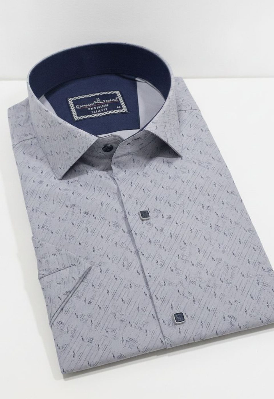 2791 CR K 003 Slim Fit Kısa Kol Desenli Erkek Gömlek 3GMK312791003 - Giovanni Fratelli