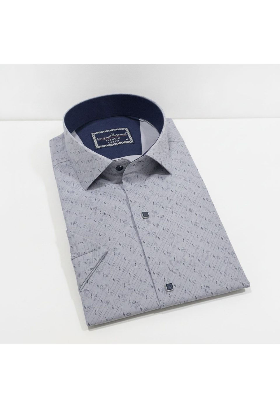 2791 CR K 003 Slim Fit Kısa Kol Desenli Erkek Gömlek 3GMK312791003 - Giovanni Fratelli