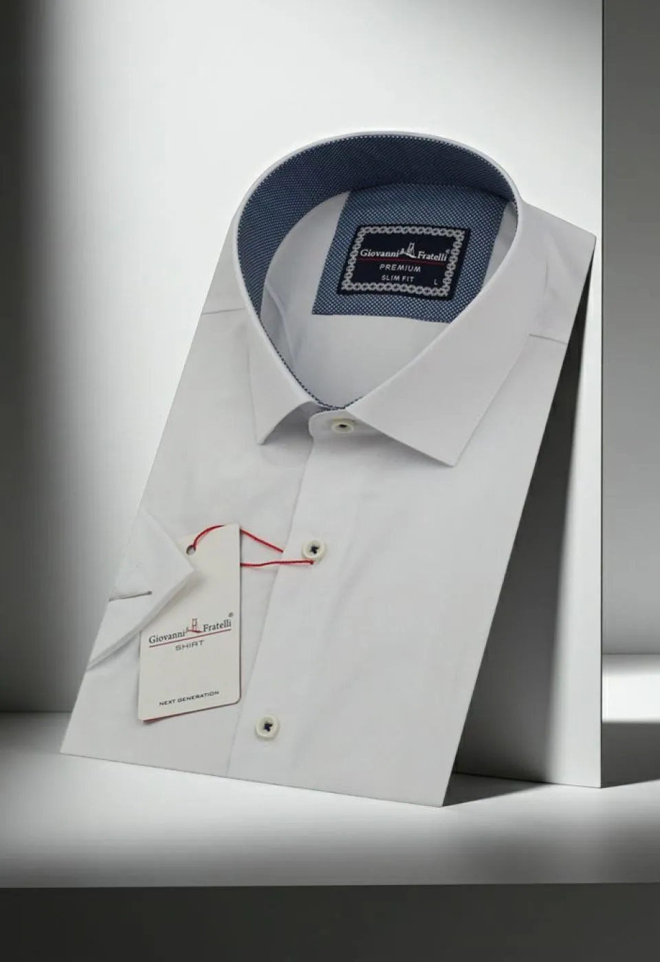 Slim Fit Kısa Kol Düz Renk Saten Erkek Gömlek 3GMK313005001 - Giovanni Fratelli