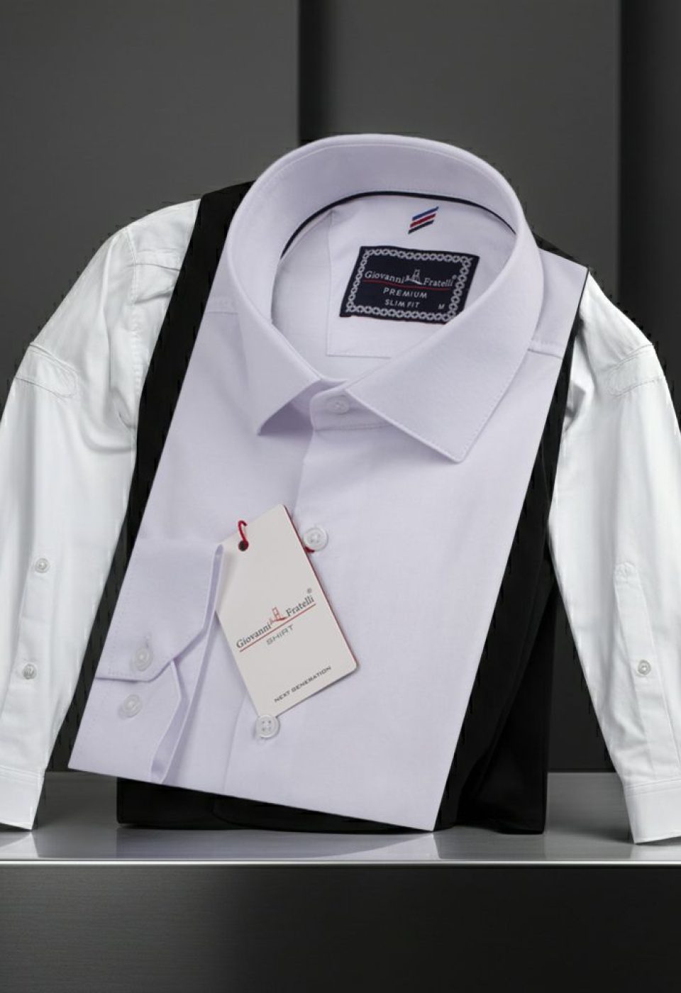 3013 CR SATIN 001 Slim Fit Uzun Kol Düz Renk Saten Erkek Gömlek 3GMK313013001 - Giovanni Fratelli