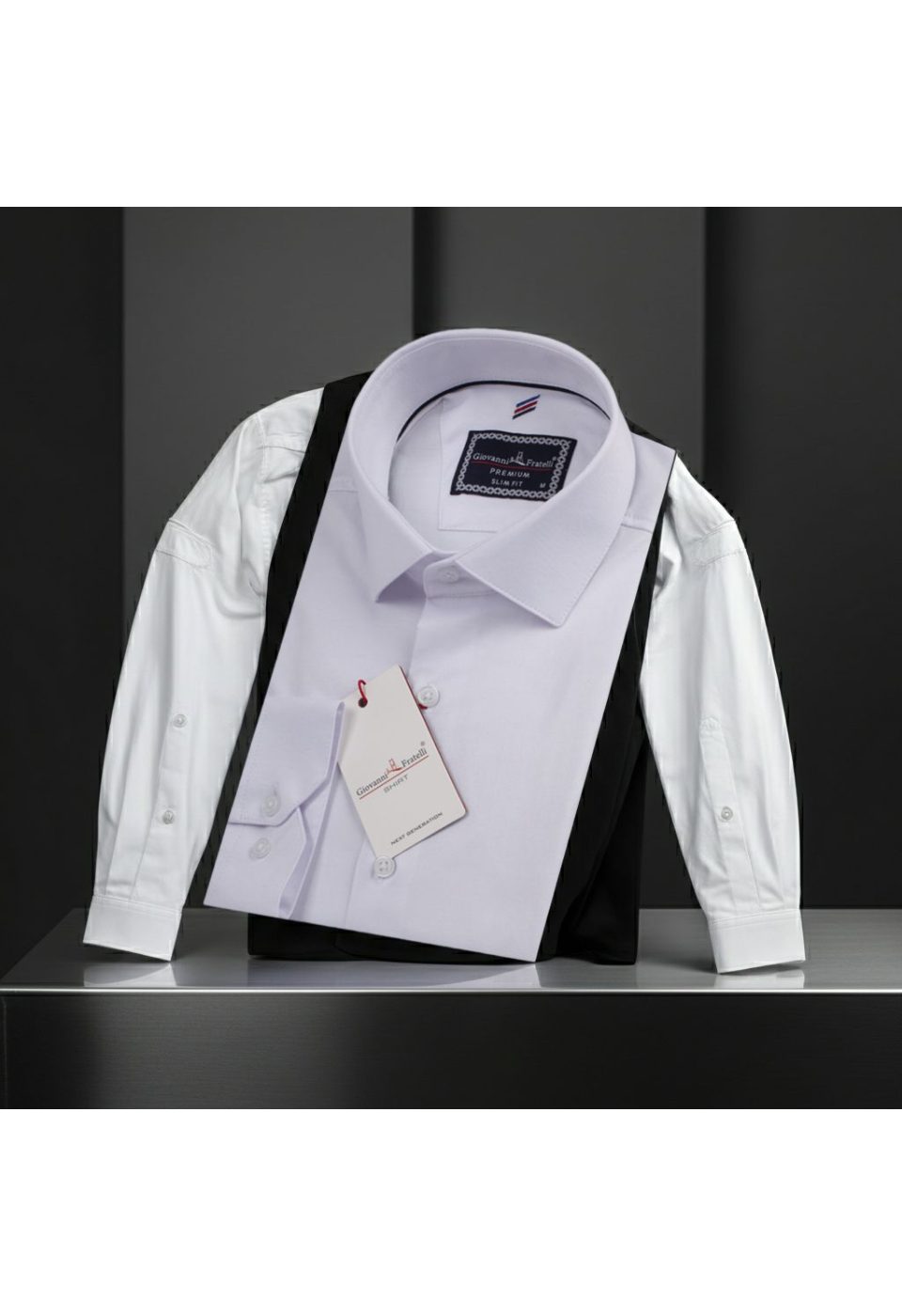 3013 CR SATIN 001 Slim Fit Uzun Kol Düz Renk Saten Erkek Gömlek 3GMK313013001 - Giovanni Fratelli