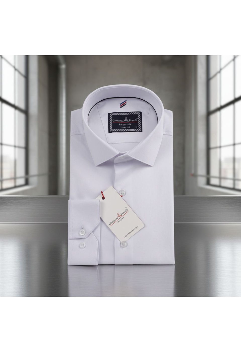 3013 CR SATIN 001 Slim Fit Uzun Kol Düz Renk Saten Erkek Gömlek 3GMK313013001 - Giovanni Fratelli