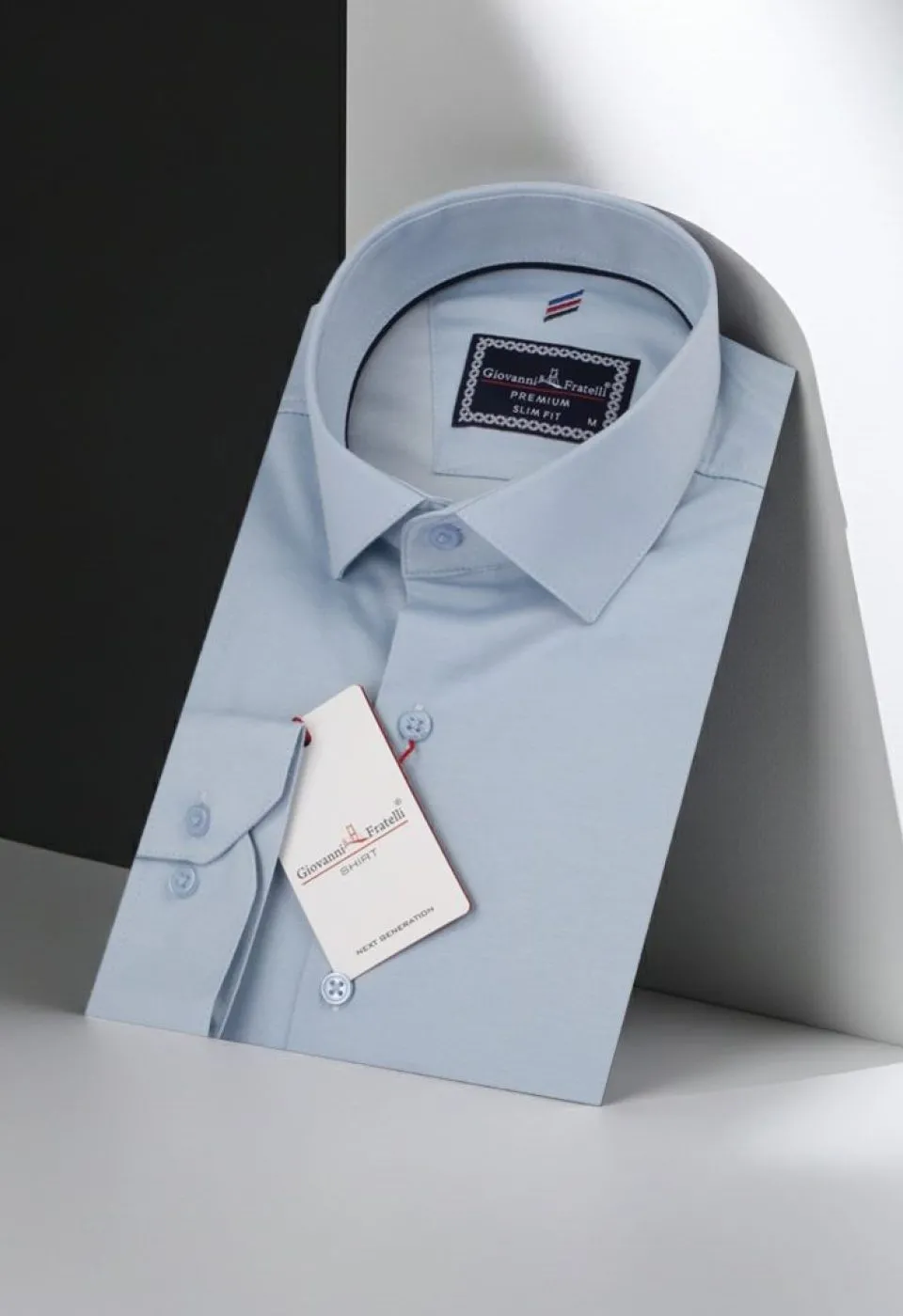 Slim Fit Uzun Kol Düz Renk Saten Erkek Gömlek 3GMK313013003 - Giovanni Fratelli