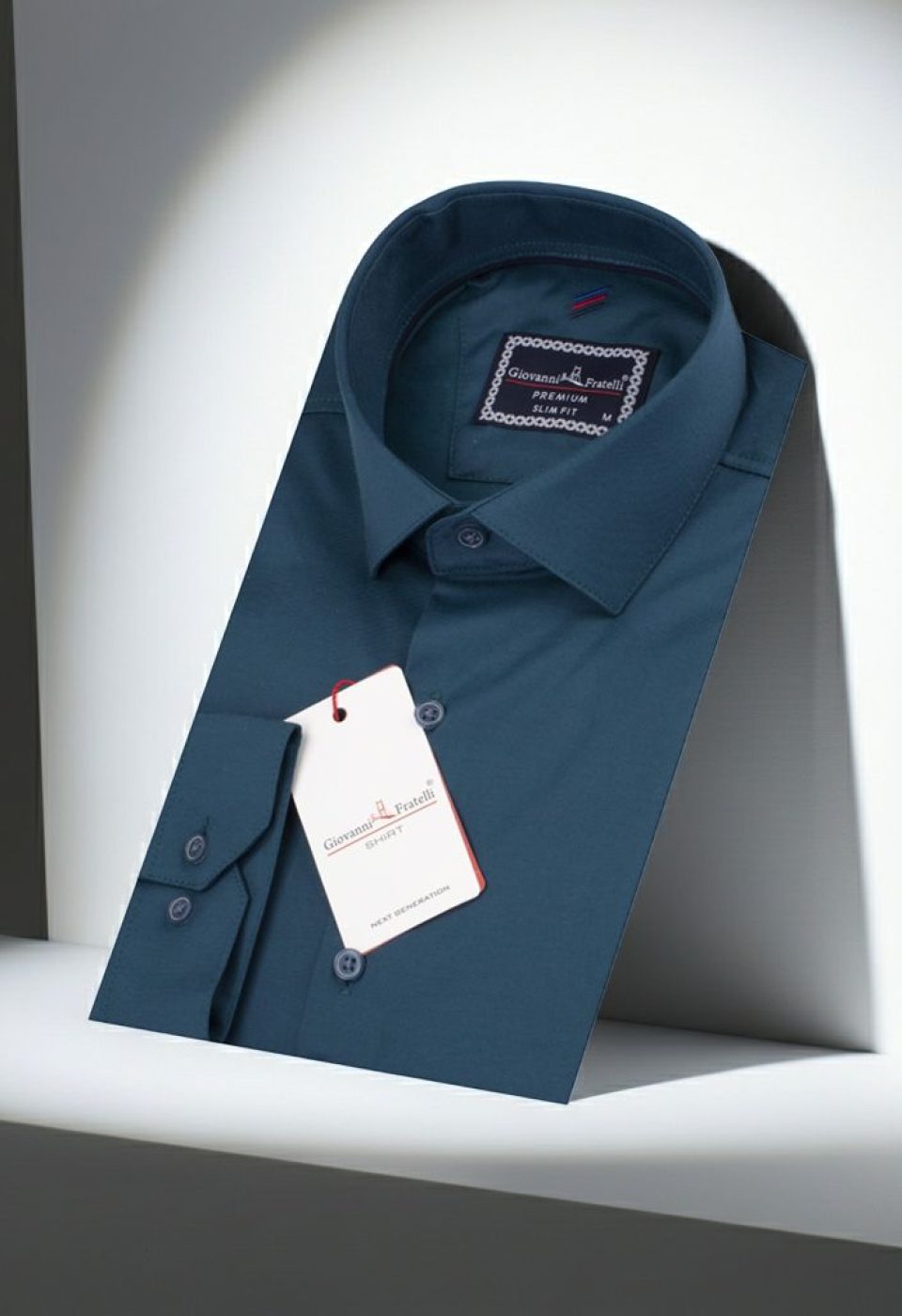3013 CR SATIN 012 Slim Fit Uzun Kol Düz Renk Saten Erkek Gömlek 3GMK313013012 - Giovanni Fratelli