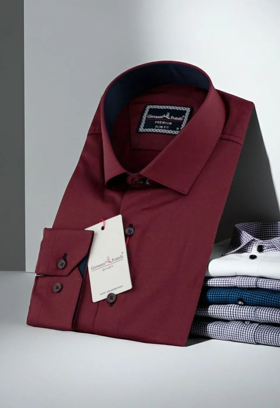 Slim Fit Uzun Kol Düz Renk Saten Erkek Gömlek 3GMK313016009 - Giovanni Fratelli
