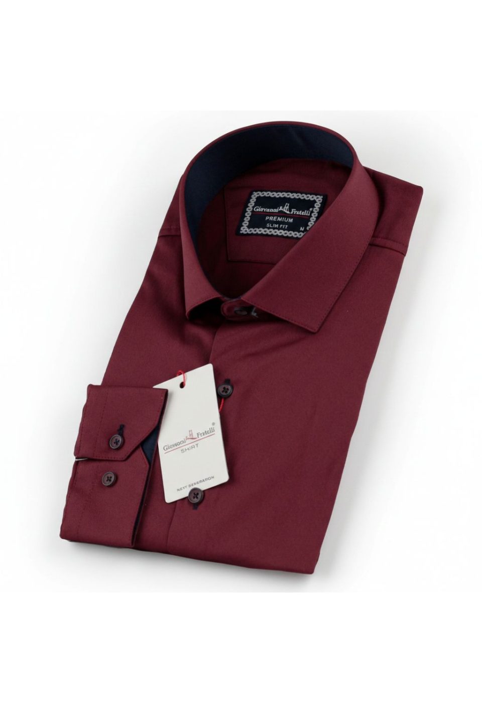 3016 CR SATIN 009 Slim Fit Uzun Kol Düz Renk Saten Erkek Gömlek 3GMK313016009 - Giovanni Fratelli