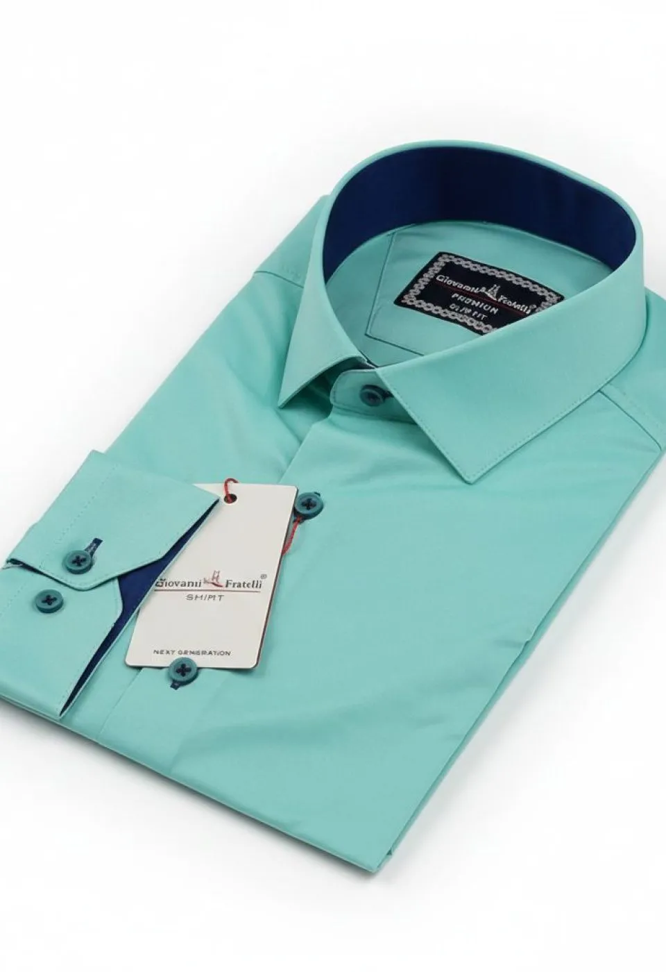 Slim Fit Uzun Kol Düz Renk Saten Erkek Gömlek 3GMK313016012 - Giovanni Fratelli