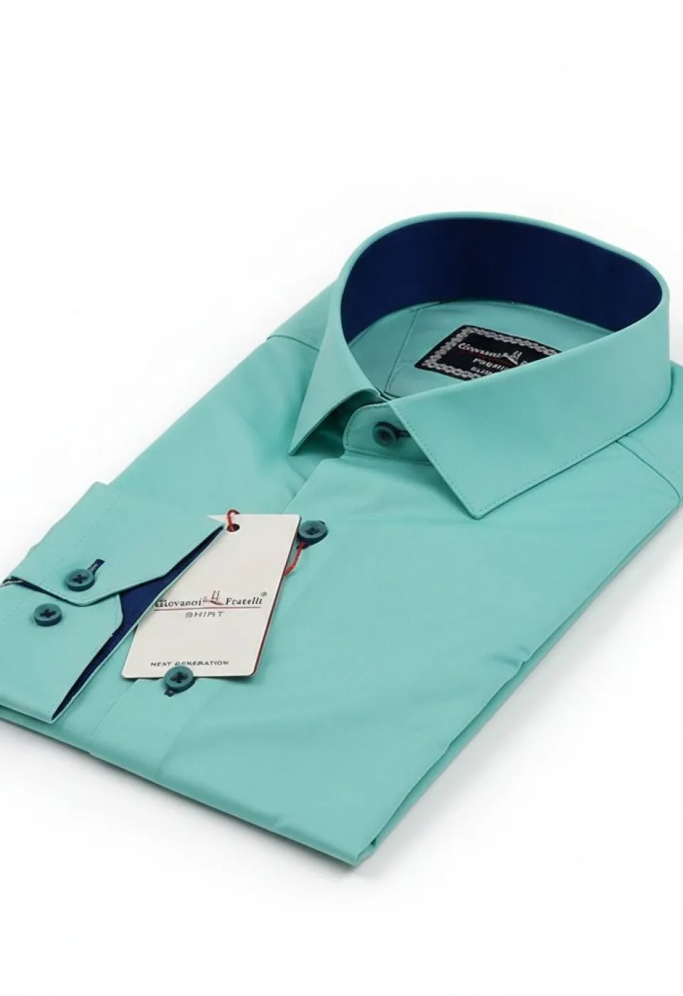 Slim Fit Uzun Kol Düz Renk Saten Erkek Gömlek 3GMK313016012 - Giovanni Fratelli