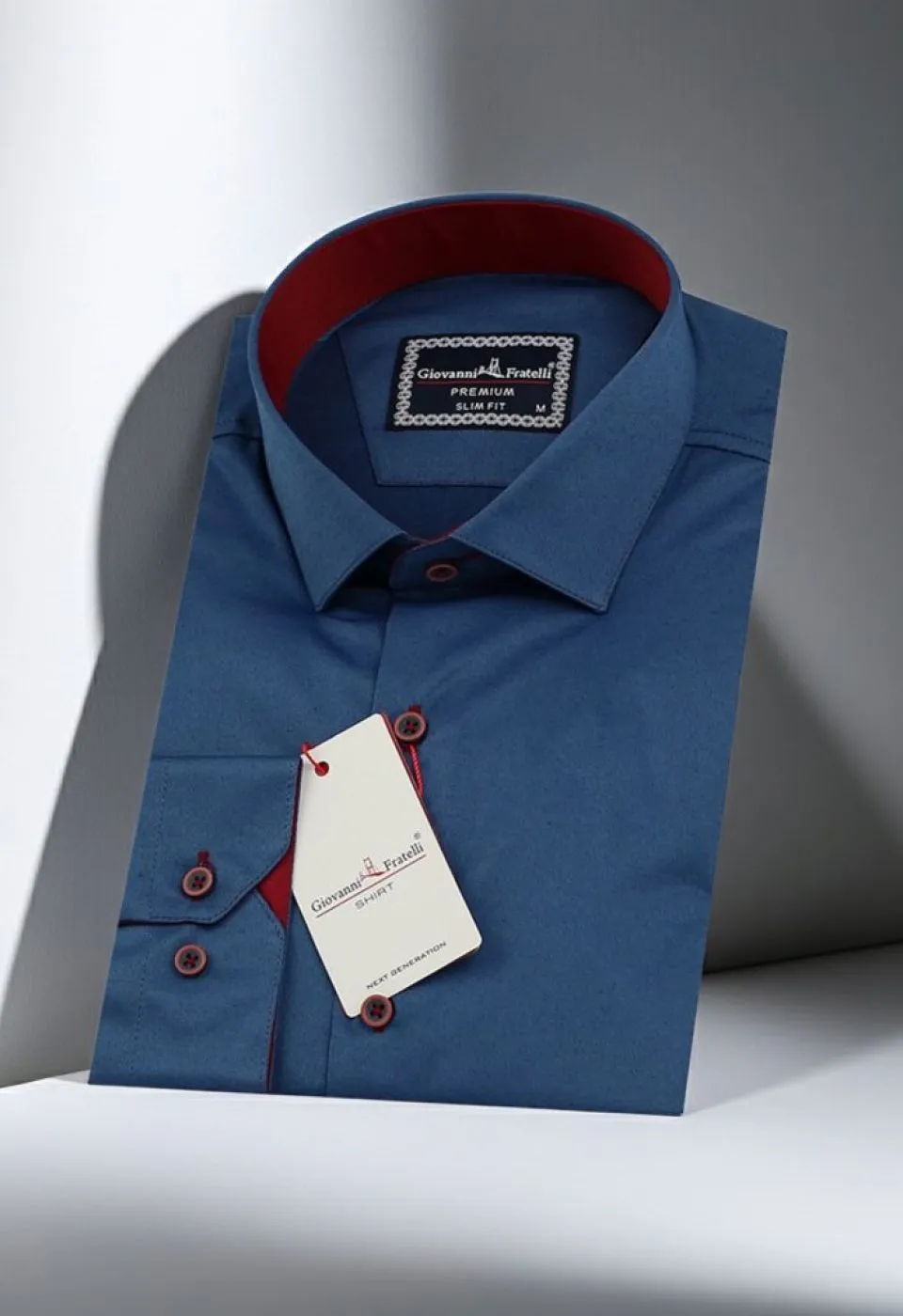 Slim Fit Uzun Kol Düz Renk Saten Erkek Gömlek 3GMK313016013 - Giovanni Fratelli