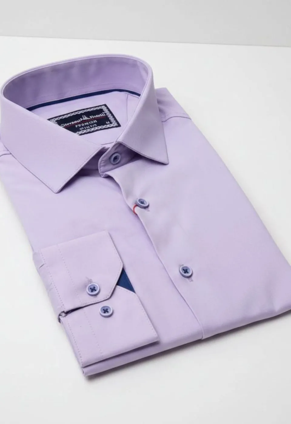 Slim Fit Uzun Kol Düz Renk Saten Erkek Gömlek 3GMK313021009 - Giovanni Fratelli