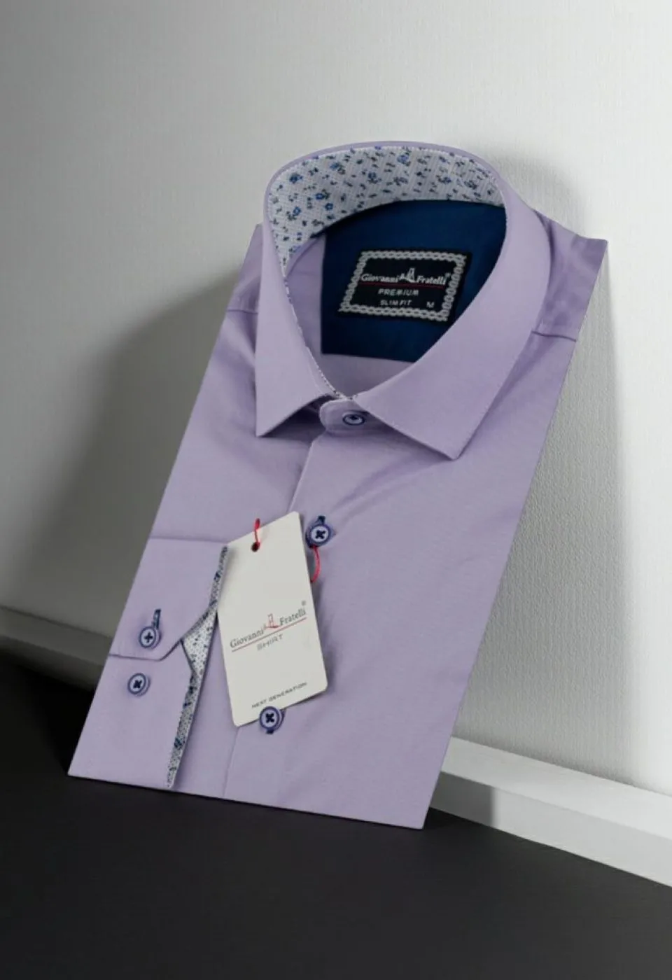 Slim Fit Uzun Kol Düz Renk Saten Erkek Gömlek 3GMK313024002 - Giovanni Fratelli