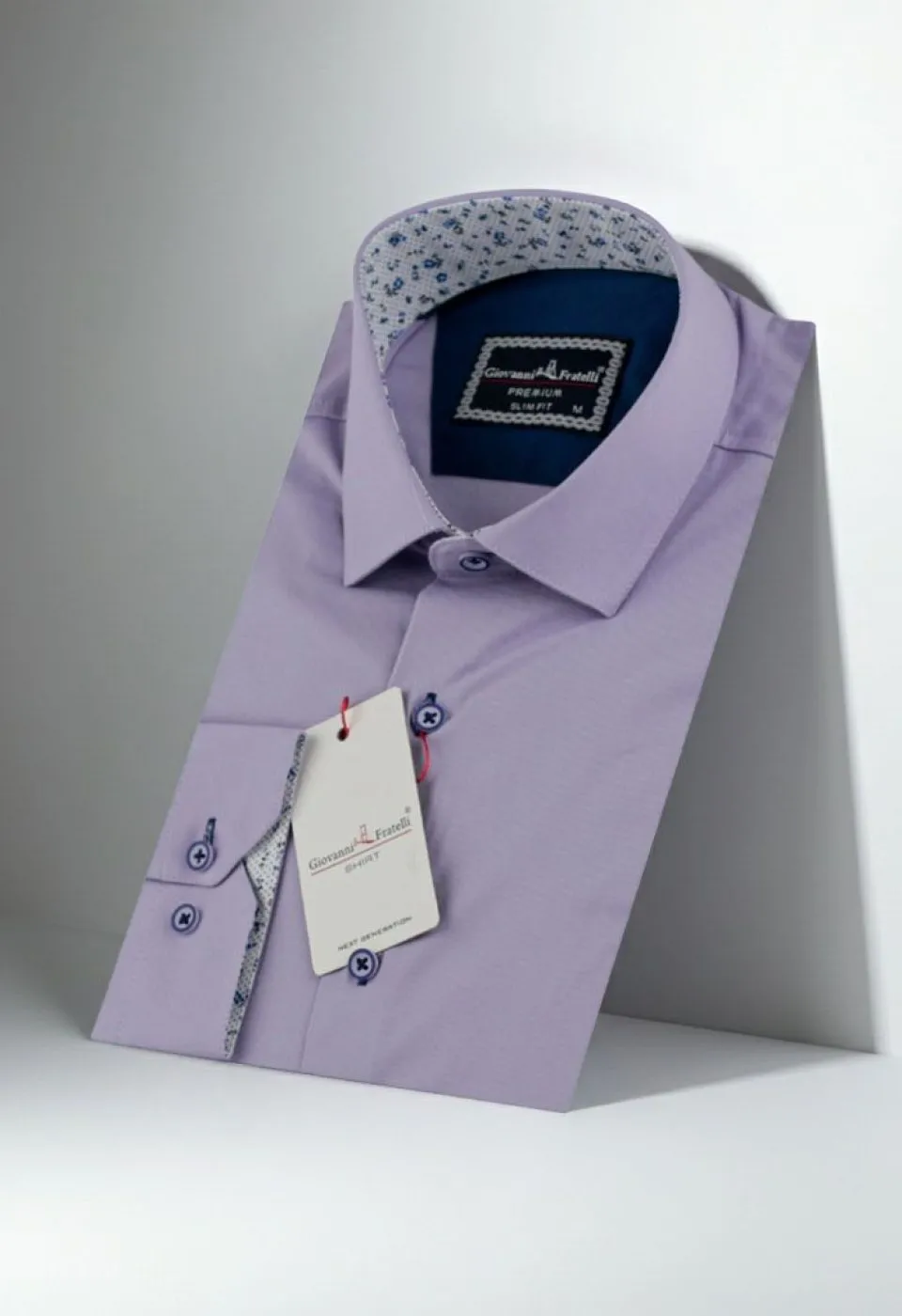 Slim Fit Uzun Kol Düz Renk Saten Erkek Gömlek 3GMK313024002 - Giovanni Fratelli