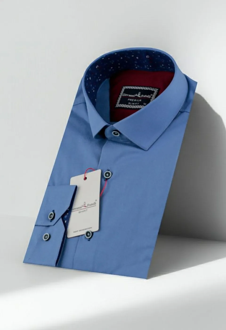 Slim Fit Uzun Kol Düz Renk Saten Erkek Gömlek 3GMK313024004 - Giovanni Fratelli