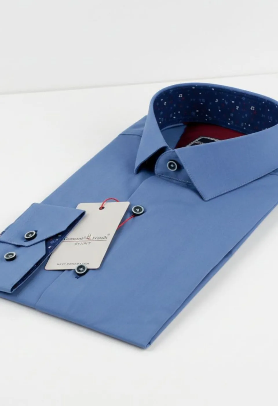 Slim Fit Uzun Kol Düz Renk Saten Erkek Gömlek 3GMK313024004 - Giovanni Fratelli