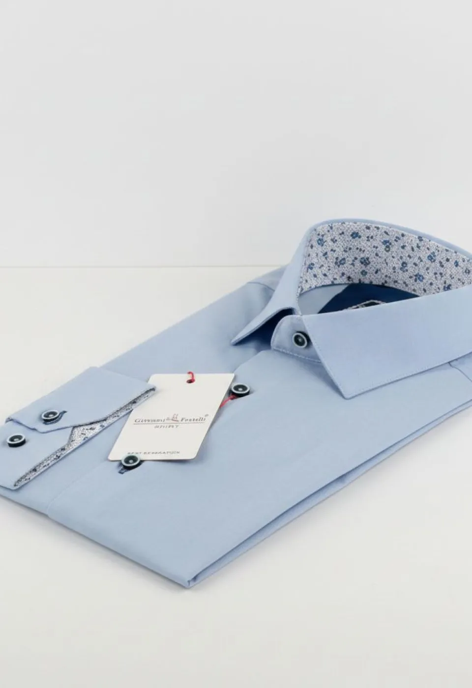 Slim Fit Uzun Kol Düz Renk Saten Erkek Gömlek 3GMK313024006 - Giovanni Fratelli