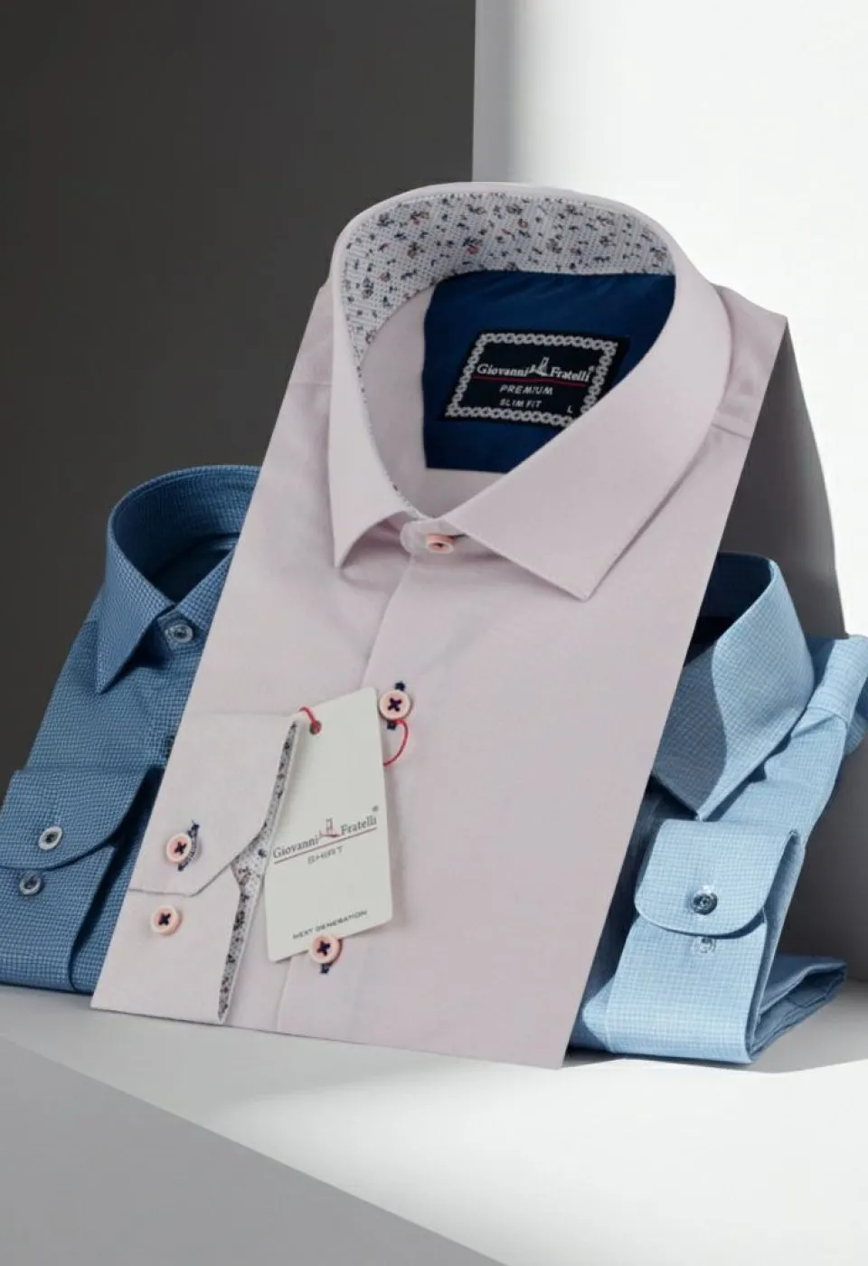 Slim Fit Uzun Kol Düz Renk Saten Erkek Gömlek 3GMK313024007 - Giovanni Fratelli