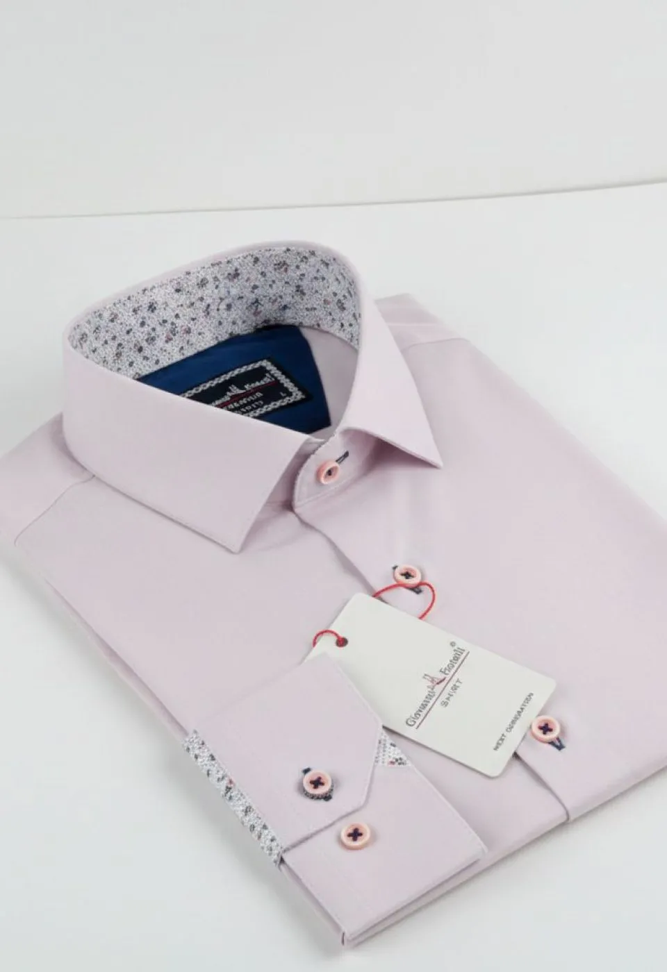 Slim Fit Uzun Kol Düz Renk Saten Erkek Gömlek 3GMK313024007 - Giovanni Fratelli