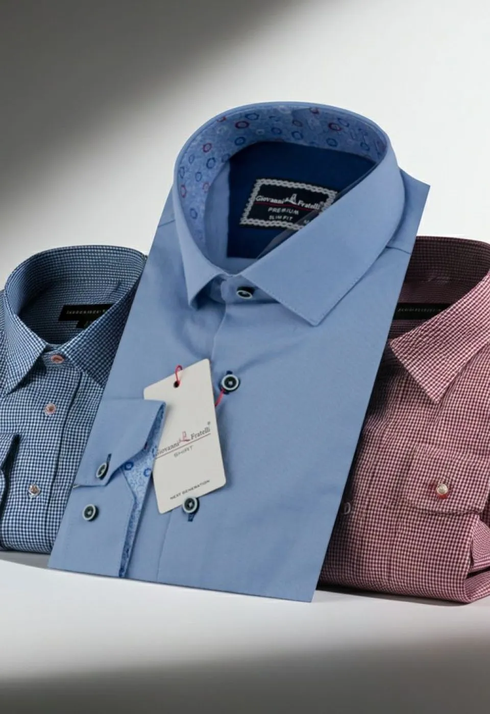 Slim Fit Uzun Kol Düz Renk Saten Erkek Gömlek 3GMK313024010 - Giovanni Fratelli