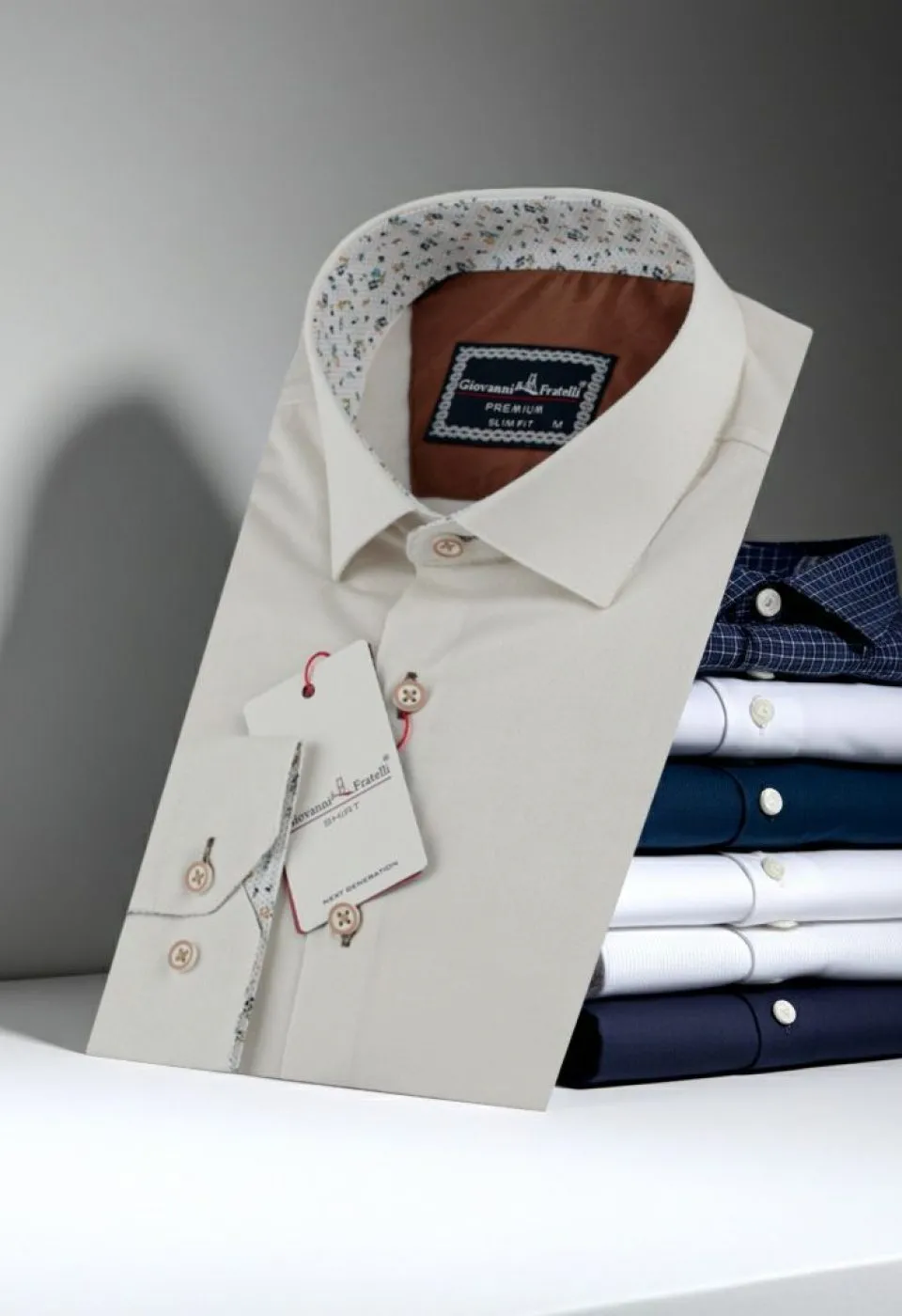 Slim Fit Uzun Kol Düz Renk Saten Erkek Gömlek 3GMK313024014 - Giovanni Fratelli